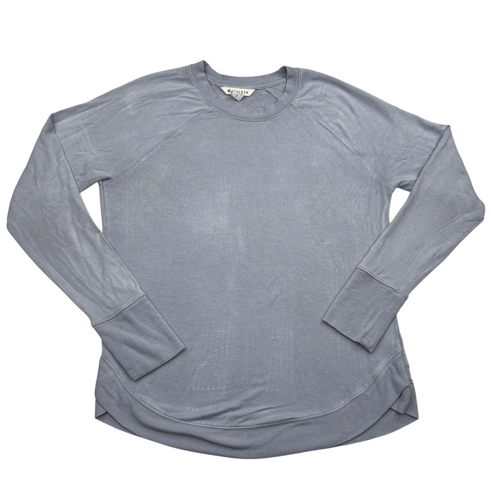 Athleta Mindset Sweatshirt Womens Small Slate Blue Modal French Terry Pullover